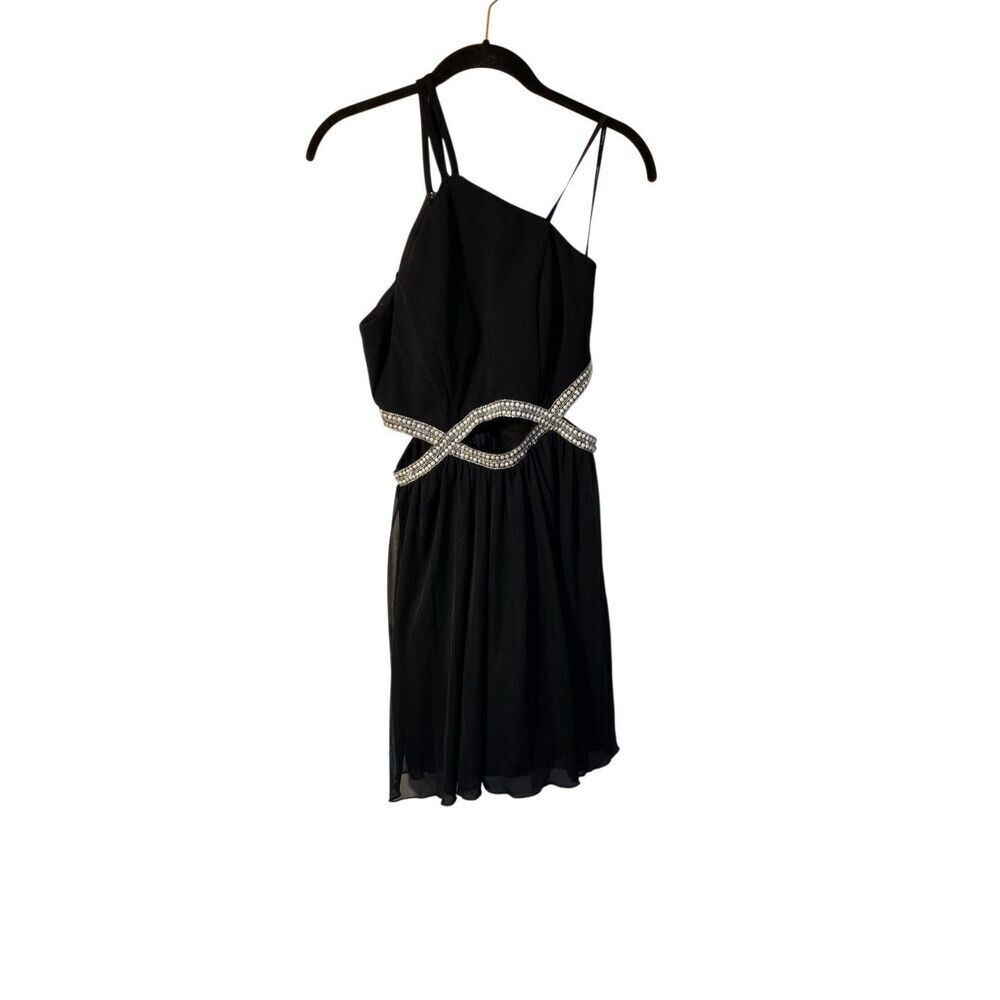 Speechless, black, mini cut out, embellished, gemstone, dress fit &flare med